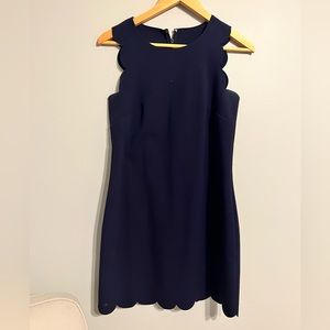 J Crew navy scalloped dress